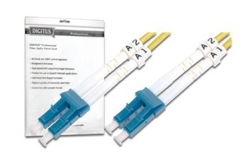 DIGITUS Fiber Optic Patch Cord, LC to LC, Singlemode, OS1, 09/125 , Duplex Length 1m