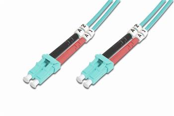 DIGITUS Fiber Optic Patch Cord, LC to LC, Multimode, OM3, 50/125 , Duplex Length 2m