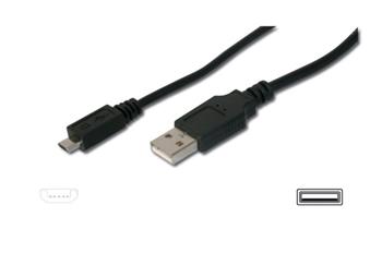 Digitus USB 2.0 kabel USB A samec na USB micro B samec, 2x stnn, M, 3m