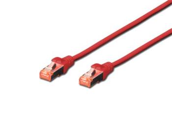 DigituCAT 6 S-FTP patch kabel, LSOH, Cu, AWG 27/7, dlka 0,25 m, barva erven