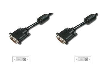 Digitus Pipojovac kabel DVI, DVI (24 + 1), 2x ferit M / M, 5,0 m, DVI-D Dual Link, bl