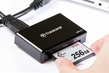 Transcend USB 3.1 (Gen 1) teka pamovch karet, ern CFast 2.0/CFast 1.1/CFast 1.0