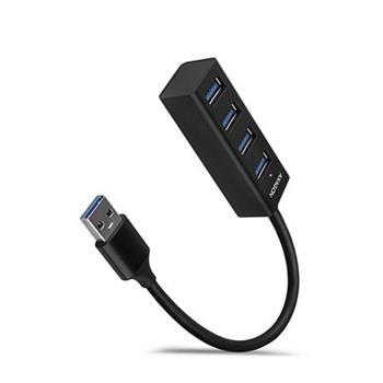 AXAGON HUE-M1A, 4x USB 3.2 Gen 1 MINI hub, kovov, kabel USB-A 20cm