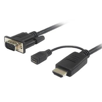 PremiumCord Kabelov pevodnk HDMI na VGA s napjecm micro USB konektorem 2m