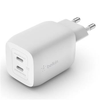 Belkin BOOST CHARGE Duln 65W USB-C Power Delivery GaN PPS nstnn nabjeka, bl