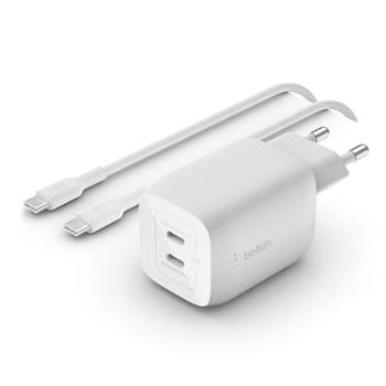 Belkin BOOST CHARGE Duln 65W USB-C Power Delivery GaN PPS nstnn nabjeka + 2m USB-C na USB-C kabel, bl