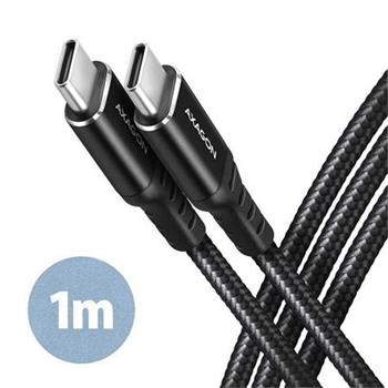 AXAGON BUCM-CM10AB, HQ kabel USB-C USB-C, 1m, USB 2.0, PD 60W 3A, ALU, oplet, ern