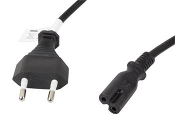 LANBERG CEE 7/16 na IEC 320 C7 EURO (RADIO) POWER CORD 3M VDE ern 