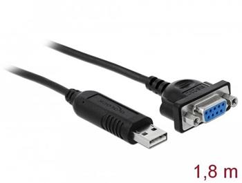 Delock Adaptr z rozhran USB 2.0 na sriov rozhran RS-232 s kompaktnm krytem sriovho konektoru