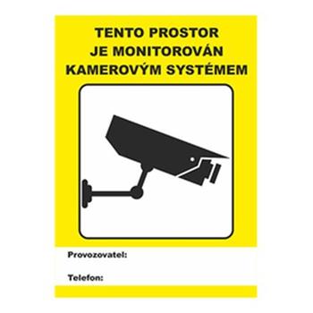 Samolepka - tento prostor je monitorovn kamerovm systmem, hranat 14x10 cm