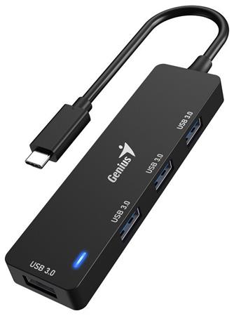 Genius UH-400 USB Hub, extern, USB-C na 4 USB 3.0, 15cm, ern