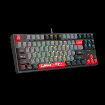 A4tech Bloody S87 mechanick hern klvesnice TKL,RGB Podsvcen, Red Switch, USB, CZ, ern/erven