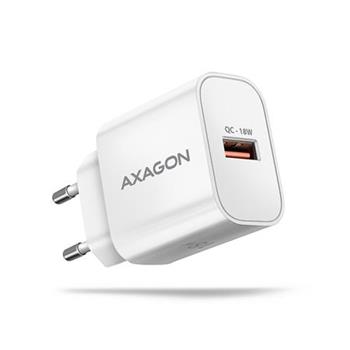 AXAGON ACU-QC18W, Nabjeka do st 18W, 1x port USB-A, QC3.0/AFC/Apple, bl 