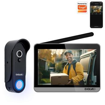 EVOLVEO DoorPhone W7, Sada domcho bezdrtovho videotelefonu s WiFi ern stbrn monitor