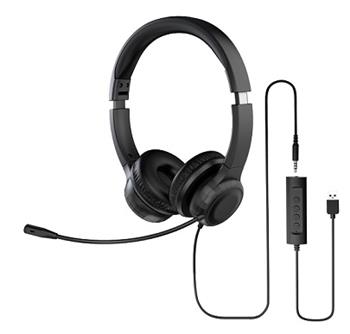 Acer Office Headset, 3,5 mm Jack / USB s ovldnm na kabelu; reproduktory: 30mm mnie; frekvenn rozsah 20Hz-20kHz