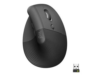 Logitech Lift Vertical Ergonomic Mouse - Grafitov, 400-4000dpi, 6 tlatek, bluetooth, logitech bolt